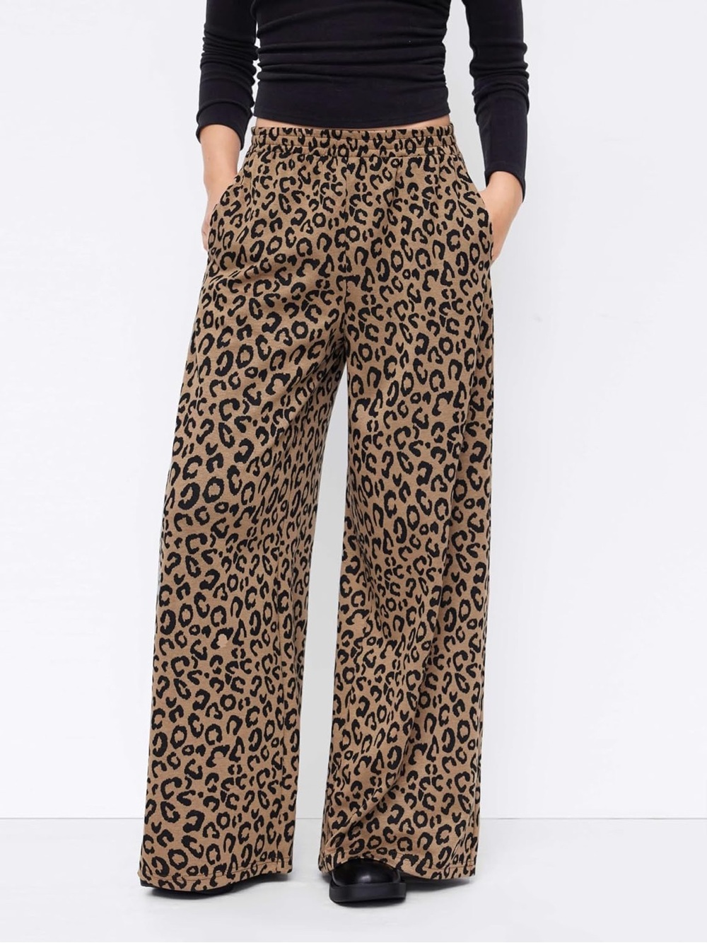 Wide Leg Animal Print Pants